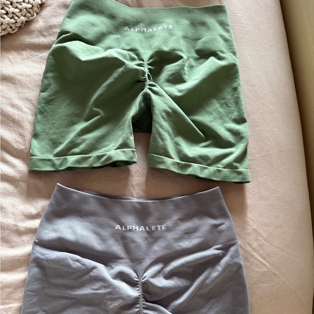 Alphalete Women's Olive and Slate Bike Shorts